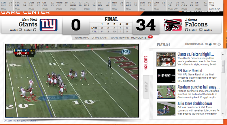 Watch New York Giants vs. Atlanta Falcons [12-16-2012] - NFL.com